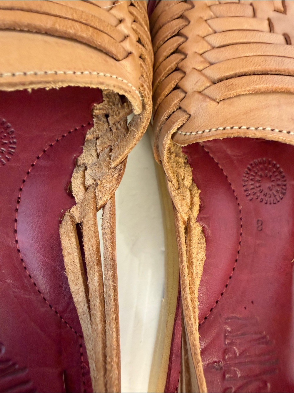 Espiritu Brand Leather Huarache Slip-On Shoes with Red Insole size 8 Beautiful! - Picture 9 of 10